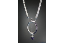 Neckpiece. Anticlastic SS, amethyst