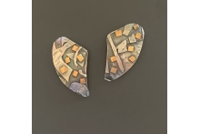 Sterling silver, 22k gold, patina