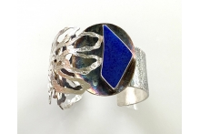Sterling silver and lapis cuff