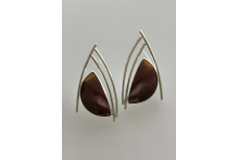 Earrings, Australian moukaite, sterling silver
