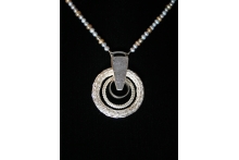 Neckpiece. SS, fine silver, pearls, drusy quartz