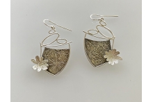 Etched sterling silver earrings