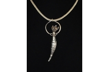 Sterling silver, copper, fine silver chain, patina.  Neckpiece.