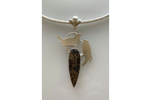 Backyards Birds neckpiece with Enchanted Desert rhyolite.