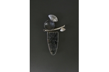 Sterling silver, Picasso stone, patina.